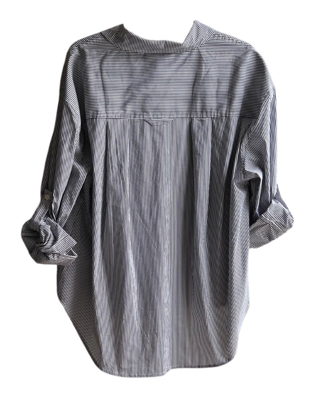 NWT DEAR JOHN Long / Roll Up Sleeve Cotton Blend Blouse - Picture 7 of 8